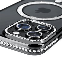 Newface iPhone 15 Pro Kılıf Joke Simli Magneticsafe Kılıf - Gri