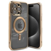 Newface iPhone 15 Pro Kılıf Kross Magneticsafe Kapak - Gold