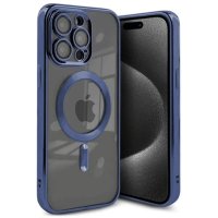 Newface iPhone 15 Pro Kılıf Kross Magneticsafe Kapak - Lacivert