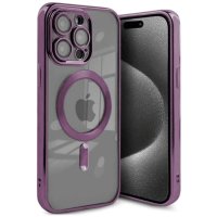 Newface iPhone 15 Pro Kılıf Kross Magneticsafe Kapak - Mor