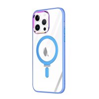 Newface iPhone 15 Pro Kılıf Mudo Magneticsafe Standlı Kapak - Sierra Blue