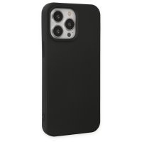 Newface iPhone 15 Pro Kılıf Nano içi Kadife Silikon - Siyah