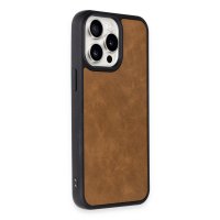 Newface iPhone 15 Pro Max Kılıf Aras Deri Kapak - Taba