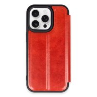 Newface iPhone 15 Pro Max Kılıf Flip Cover - Kırmızı