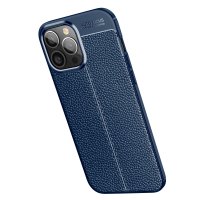 Newface iPhone 15 Pro Max Kılıf Focus Derili Silikon - Lacivert