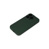 Newface iPhone 15 Pro Max Kılıf Nano içi Kadife Silikon - Koyu Yeşil