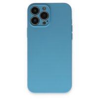 Newface iPhone 15 Pro Max Kılıf Nano içi Kadife Silikon - Mavi