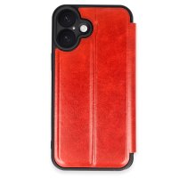 Newface iPhone 16 Kılıf Flip Cover - Kırmızı