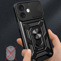 Newface iPhone 16 Kılıf Pars Lens Yüzüklü Silikon - Kırmızı