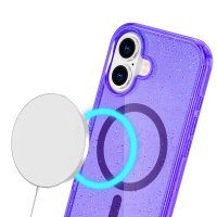 Newface iPhone 16 Plus Kılıf Glow Magsafe Kapak - Mor