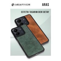 Newface iPhone 16 Pro Kılıf Aras Deri Kapak - Kırmızı