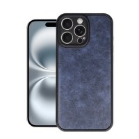 Newface iPhone 16 Pro Kılıf Aras Deri Kapak - Lacivert