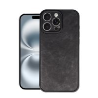 Newface iPhone 16 Pro Kılıf Aras Deri Kapak - Siyah