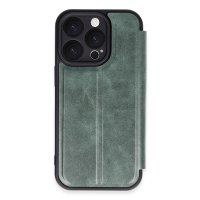 Newface iPhone 16 Pro Kılıf Flip Cover - Koyu Yeşil