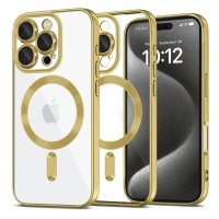 Newface iPhone 16 Pro Kılıf Kross Magneticsafe Kapak - Gold