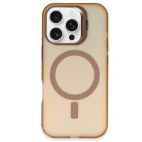 Newface iPhone 16 Pro Kılıf Primera Magsafe Standlı Kapak - Gold