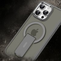 Newface iPhone 16 Pro Kılıf Tork Magsafe Standlı Kapak - Kahverengi