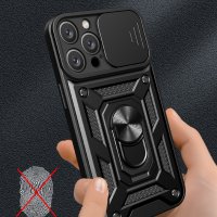 Newface iPhone 16 Pro Max Kılıf Pars Lens Yüzüklü Silikon - Kırmızı