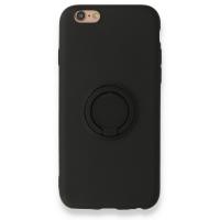 Newface iPhone 6 Kılıf Viktor Yüzüklü Silikon - Siyah