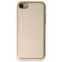 Newface iPhone 7 Kılıf Coco Deri Silikon Kapak - Gold