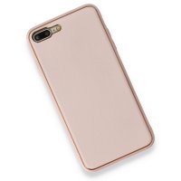 Newface iPhone 7 Plus Kılıf Coco Deri Silikon Kapak - Pembe