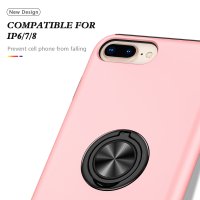 Newface iPhone 7 Plus Kılıf Elit Yüzüklü Kapak - Pembe