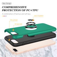 Newface iPhone 7 Plus Kılıf Elit Yüzüklü Kapak - Yeşil