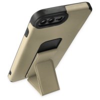 Newface iPhone 7 Plus Kılıf Mega Standlı Silikon - Gold