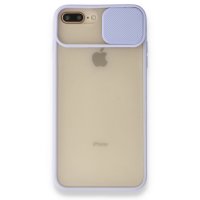 Newface iPhone 7 Plus Kılıf Palm Buzlu Kamera Sürgülü Silikon - Lila