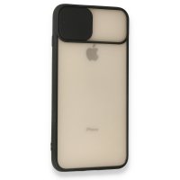 Newface iPhone 7 Plus Kılıf Palm Buzlu Kamera Sürgülü Silikon - Siyah