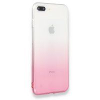 Newface iPhone 7 Plus Kılıf Lüx Çift Renkli Silikon - Pembe