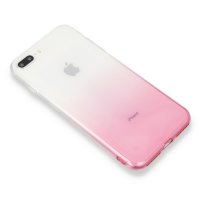 Newface iPhone 7 Plus Kılıf Lüx Çift Renkli Silikon - Pembe