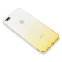 Newface iPhone 8 Plus Kılıf Lüx Çift Renkli Silikon - Sarı