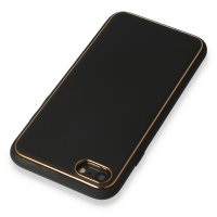 Newface iPhone SE 2020 Kılıf Coco Deri Silikon Kapak - Siyah
