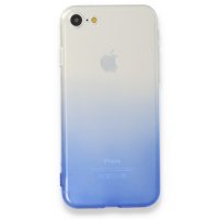 Newface iPhone SE 2020 Kılıf Lüx Çift Renkli Silikon - Mavi