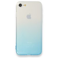 Newface iPhone 8 Kılıf Lüx Çift Renkli Silikon - Turkuaz