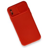 Newface iPhone X Kılıf Color Lens Silikon - Kırmızı