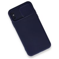 Newface iPhone XS Kılıf Color Lens Silikon - Lacivert
