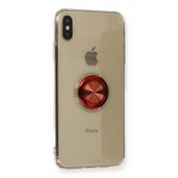 Newface iPhone XS Kılıf Gros Yüzüklü Silikon - Kırmızı