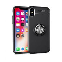 Newface iPhone XS Kılıf Range Yüzüklü Silikon - Siyah