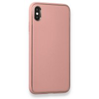 Newface iPhone XS Max Kılıf Coco Deri Silikon Kapak - Pembe