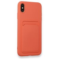 Newface iPhone XS Max Kılıf Kelvin Kartvizitli Silikon - Turuncu