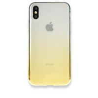 Newface iPhone X Kılıf Lüx Çift Renkli Silikon - Sarı