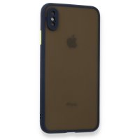 Newface iPhone XS Max Kılıf Montreal Silikon Kapak - Lacivert