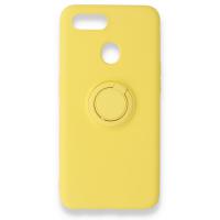 Newface Oppo A12 Kılıf Viktor Yüzüklü Silikon - Sarı