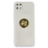 Newface Oppo A15 Kılıf Gros Yüzüklü Silikon - Gold