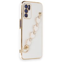 Newface Oppo A55 Kılıf Esila Silikon - Beyaz