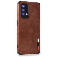 Newface Oppo A74 4G Kılıf Loop Deri Silikon - Kahverengi