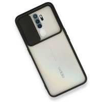 Newface Oppo A9 2020 Kılıf Palm Buzlu Kamera Sürgülü Silikon - Siyah