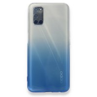 Newface Oppo A92 Kılıf Lüx Çift Renkli Silikon - Mavi